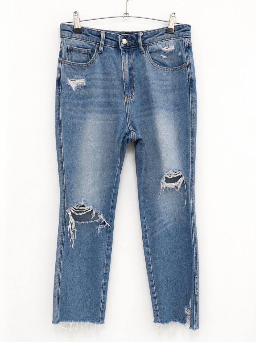 Judy Blue Hi Rise Distressed Straight Leg Jeans Blue Size 7/28 #JB88736MD